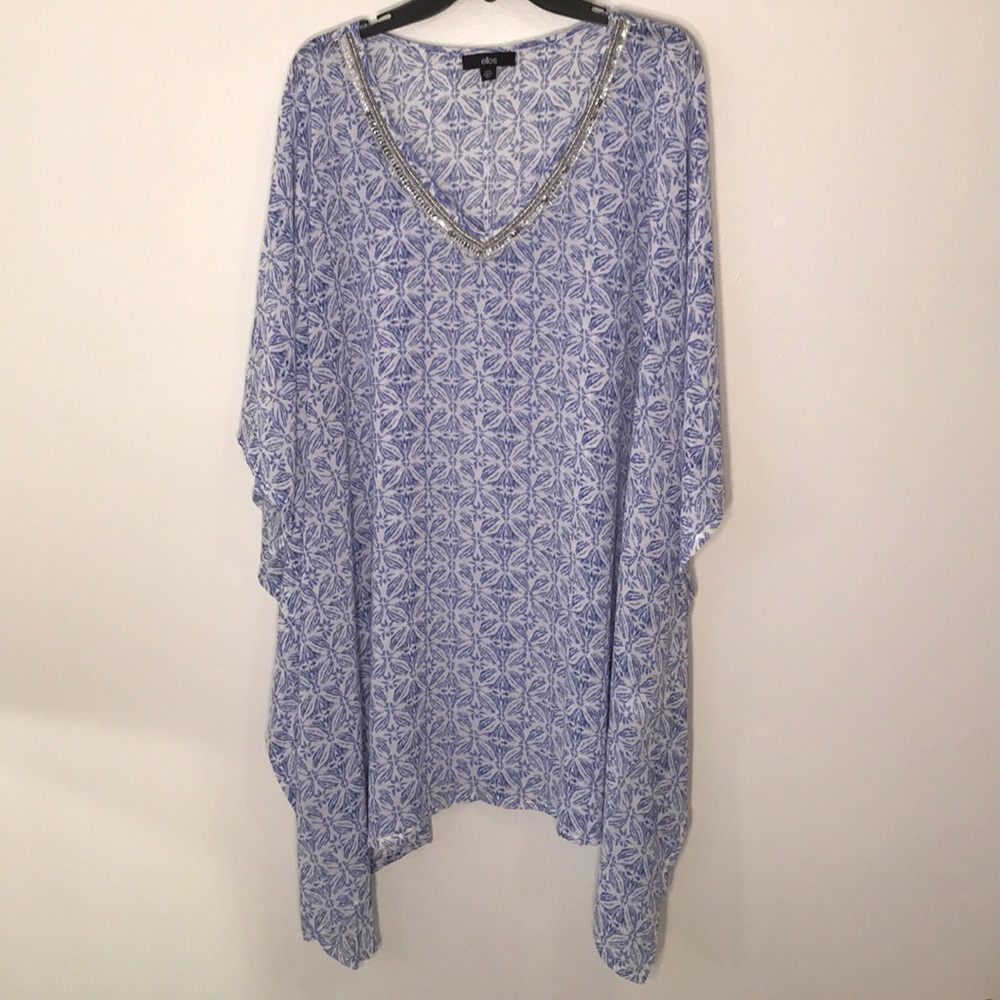 Bead Trim Caftan Tunic by Ellos